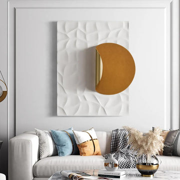 Rectangle Modern Orange Wall Decor Background Creative Geometric Wall Art